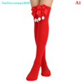 thumbnail image 1 of [fashionWAC] Calcetines De Adornos De Navidad Medias Largas Rayas Decoraciones Navideñas Altos Para Niñas Rodilla A [Nuevo], 1 of 4