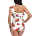 thumbnail image 5 of Goofa Hand Drawn Watermelon Pattern Women's One Piece Swimsuits Tummy Control Bathing Suits Asymmetric One Shoulder Swimwear-X-Large, 5 of 6