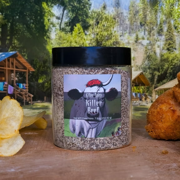 Killer Beef Garlic Coffee Rub, Bold BBQ Seasoning, 7 oz