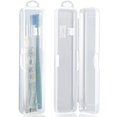 thumbnail image 1 of Paquete de 2 estuches para cepillos de dientes de tamaño de viaje, contenedor de almacenamiento transparente portátil para cepillos de dientes y pasta de dientes, caja de transport, 1 of 1