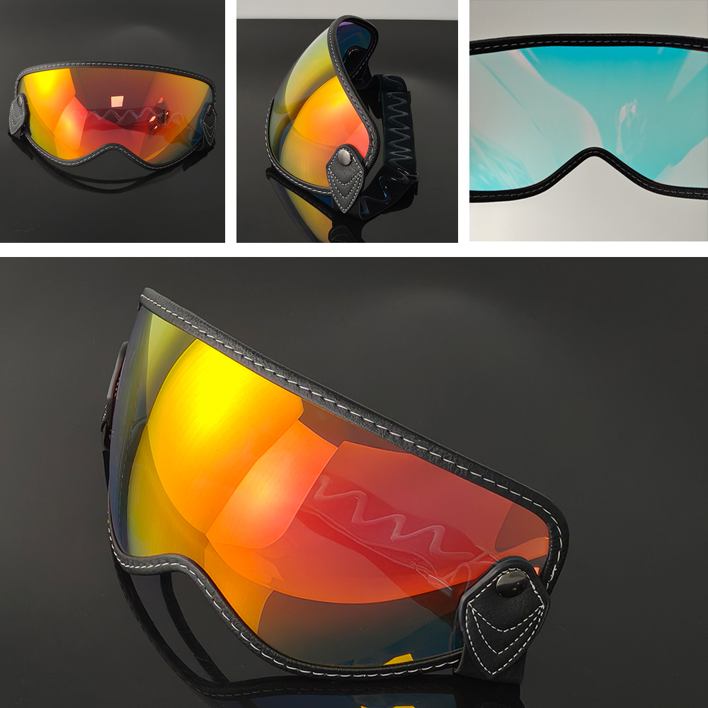 Retro Bubble Visor Helmet Shield Vintage Elastic Band Open Face Full-Face Motorcycle Accessories