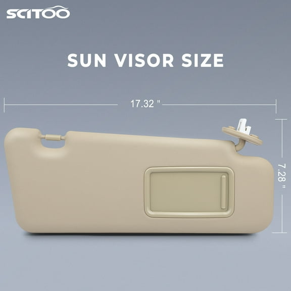 SCITOO Right Passenger Side Sun Visor Assembly fit for Toyota Highlander 2008-2013 with Sunroof (Beige)