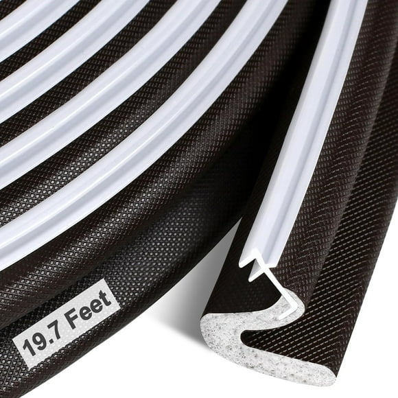 XINQIHANG Door Weather Stripping Door Seal, Long Door Insulation Strip for Large Gap,Easy Cut to Size and Great for Replacing The Old Worn Out Seal (19.7 Feet, Brown), MFT-1