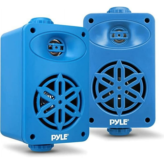 Pyle Indoor Outdoor Speakers Pair - 200 Watt Dual Waterproof 3.5” 2-Way Full Range System (Blue)