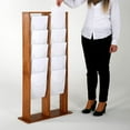 thumbnail image 5 of M&T Displays Floor Standing Double Sided Dark Wood Magazine Brochure Rack - 20 Clear PET G Pocket, 5 of 8