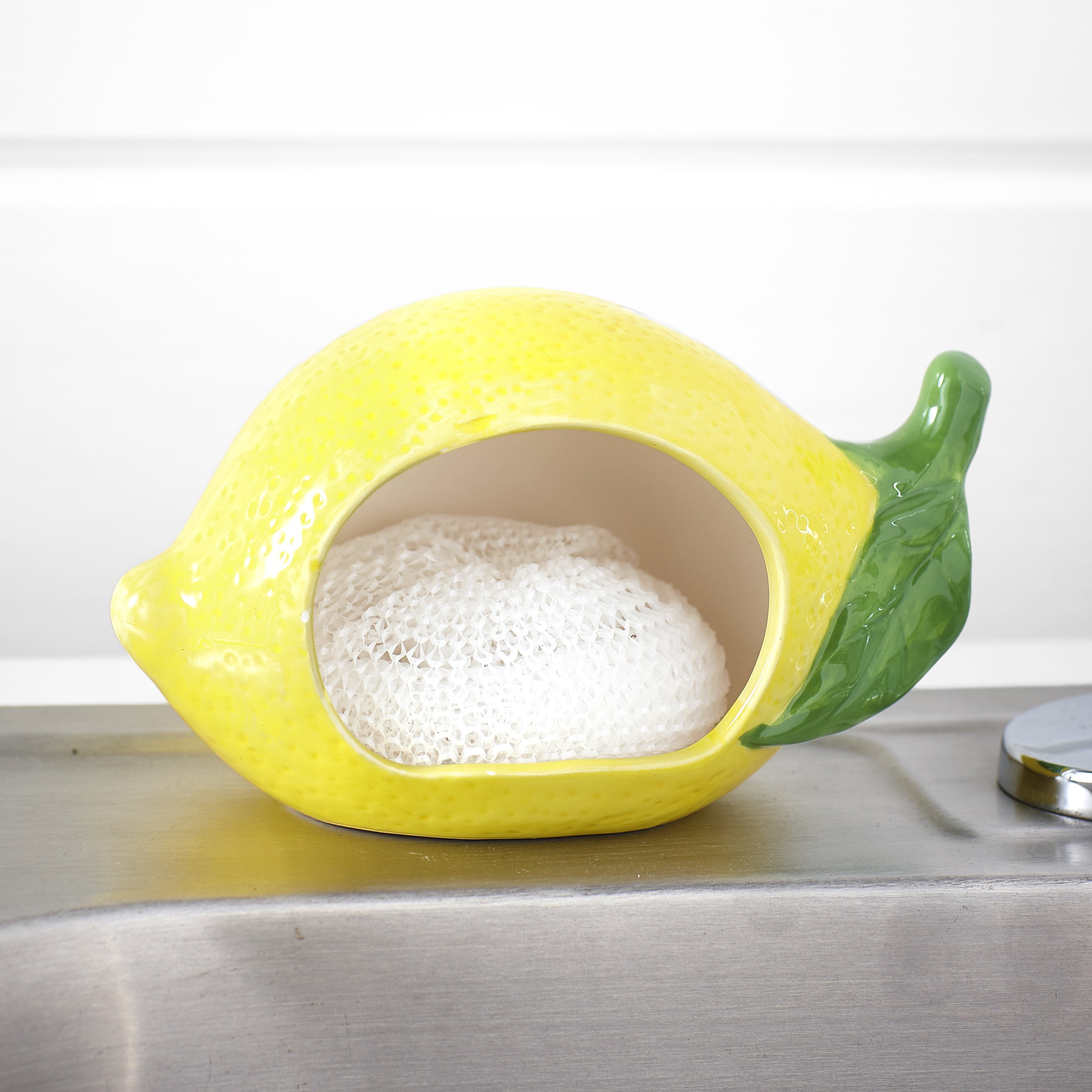 Home Essentials Lemon Scrubby Holder with Scrubby