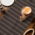 thumbnail image 4 of Dark Brown Line Striped Short Table Runner 36 Inches Long,Farmhouse Brown Stripes Cotton Linen Table Runners Dresser Scarves,Fabric Tabletop Scarf Furniture Cover for Home Dinner Party Decor 13"x36", 4 of 9