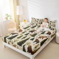 thumbnail image 4 of Homewish Jungle Bear Bed Sheets,Wild Animal King Sheets,Rustic Pine Tree Sheet Set For Boys Teens,Ultra Soft Home Decor,4-Piece, 4 of 7
