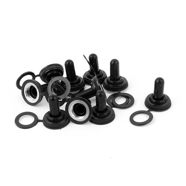 10 Pcs 11mm Dia Black Rubber Waterproof Toggle Switch Cover Cap Boot