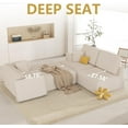 thumbnail image 6 of NBLDGT 106\" Modular Sectional Sofa, Deep Seat Boneless Couch, Modern Modular L-Shaped Sofa, Corduroy Couch with Chaise for Living Room and Bedroom, Beige, 6 of 11