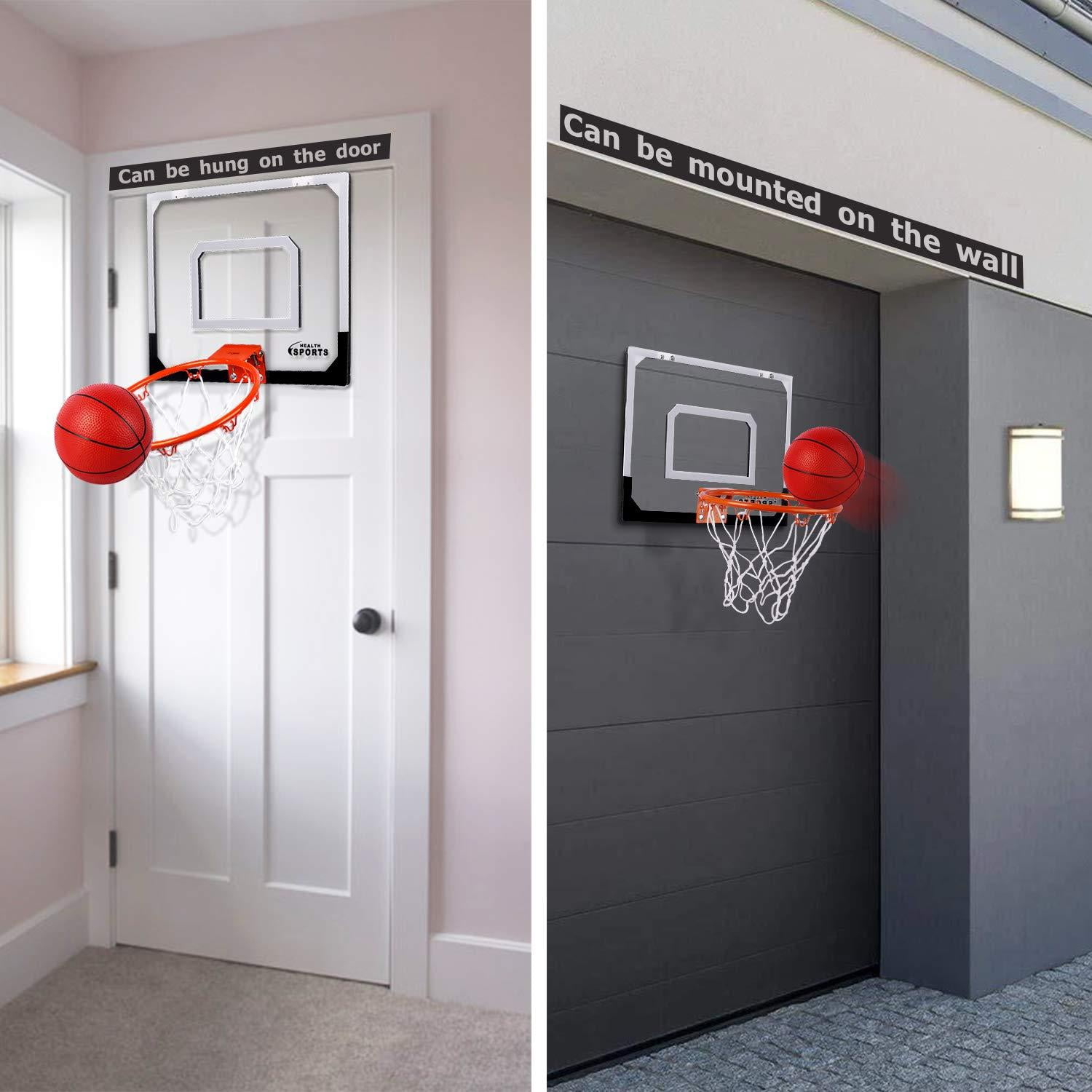 AOKESI Indoor Mini Basketball Hoop with 2 Balls Indoor Mini Basketball Game for Kids and Adults 17.5 x 14 Indoor Basketball Hoop Set for Door 