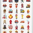 thumbnail image 4 of 35pcs-50pcs Cartoon Firefighter Stickers Emergency Stickers Funny Children Stickers for Luggage Laptop, 4 of 9