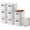 White, variant on 8 Pack White Storage Bins with Lids Stackable Storage Container for Organizing, Storage Boxes with Handle for Shelves, Cute Storage Bin for Craft, Snacks, 9.85x6.9x5.7 inch