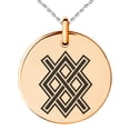 thumbnail image 1 of Stainless Steel Gungnir Rune Viking Norse Engraved Small Medallion Circle Charm Pendant Necklace, 1 of 1