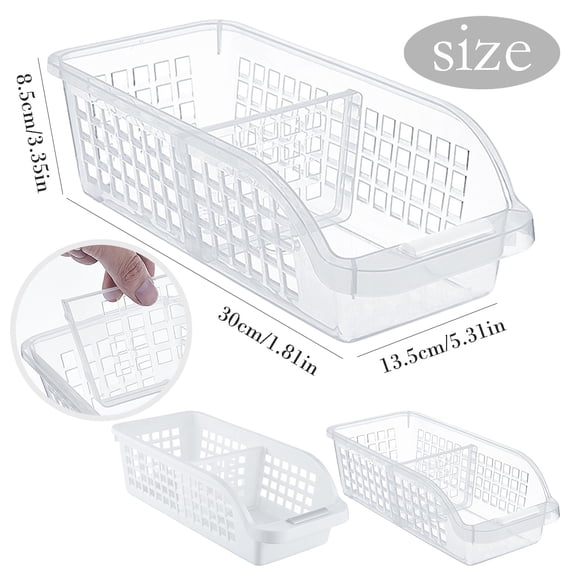 Refrigerator Storage Organizer with Lid - PP Vegetable Crisper Container for Kitchen and Fridge - Clear