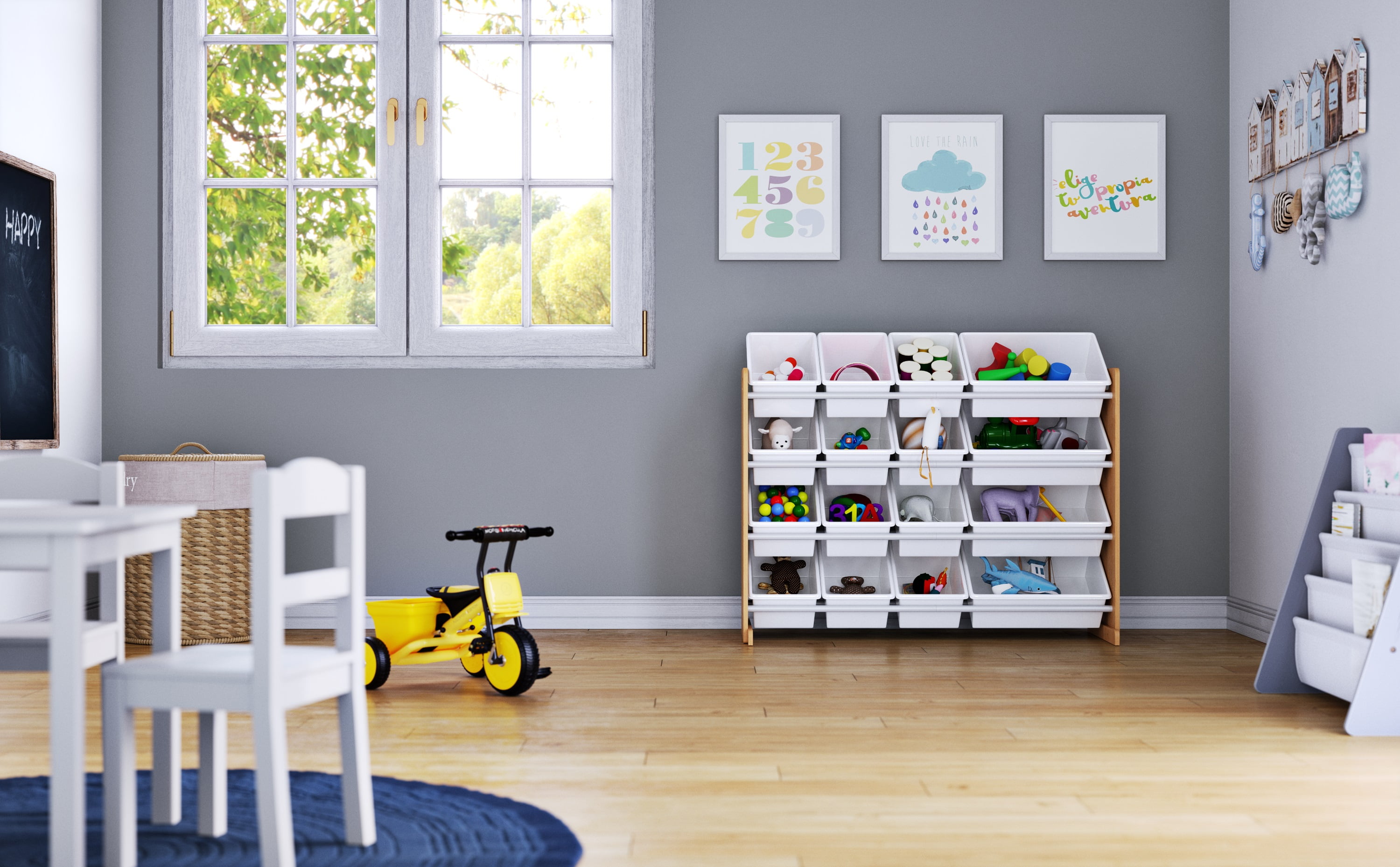 Natural wood toy storage online