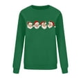 thumbnail image 4 of HOMBOM Womens Green Sweatshirts Christmas Holiday Crewneck Winter Merry Santa Sweatshirt for Ladies Xmas, 4 of 6