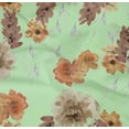 thumbnail image 4 of oneOone Cotton Poplin Twill Mint Fabric Flower & Leaves Watercolor Craft Projects Decor Fabric Printed By The Yard 56 Inch Wide, 4 of 4