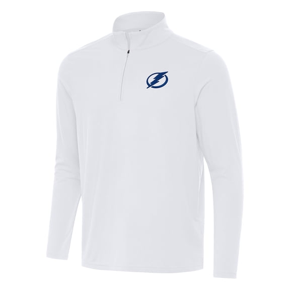 Men's Antigua White Tampa Bay Lightning Intent Quarter-Zip Top