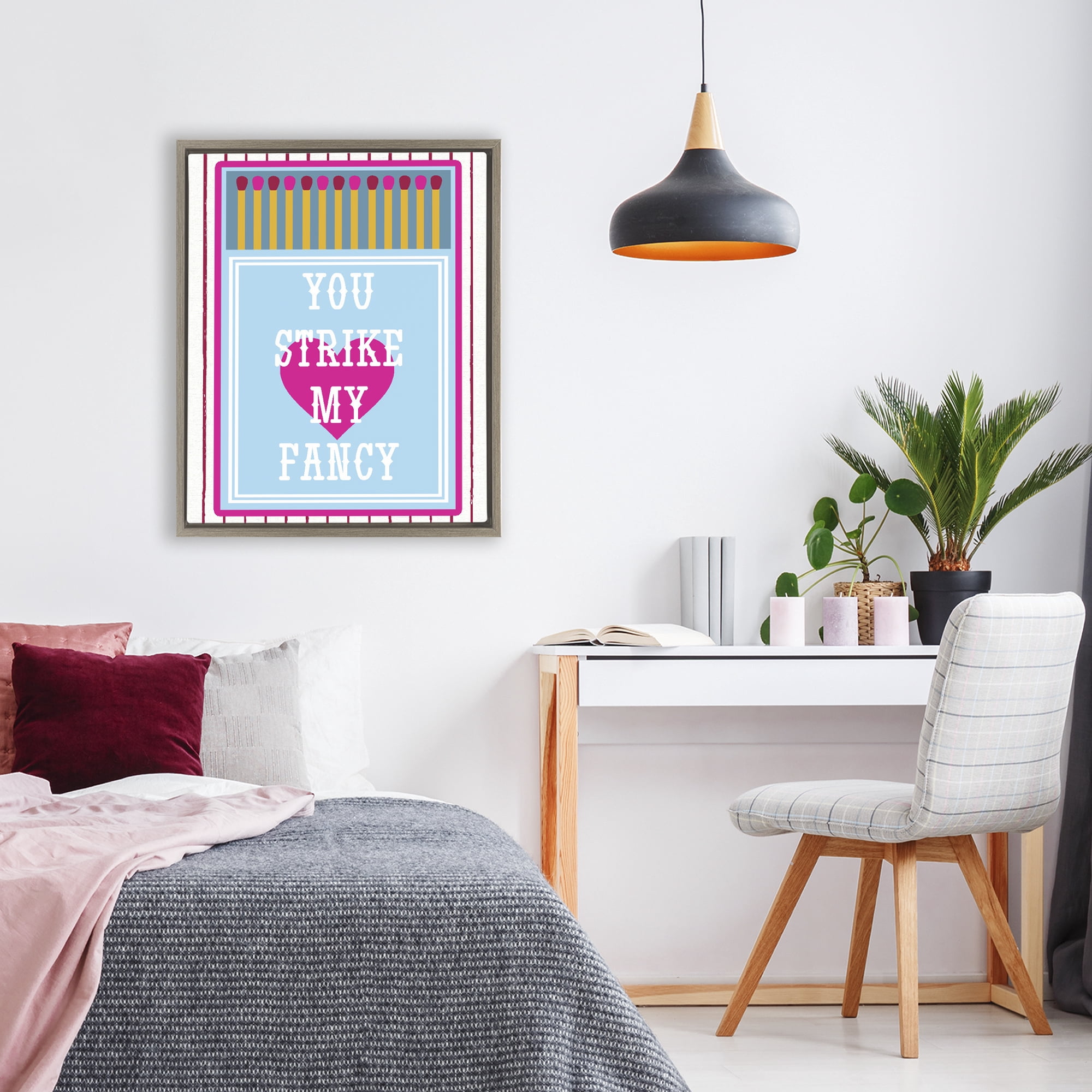 Stupell Industries You Strike My Fancy Brown Framed Floater Canvas Wall Art, design by Lil' Rue