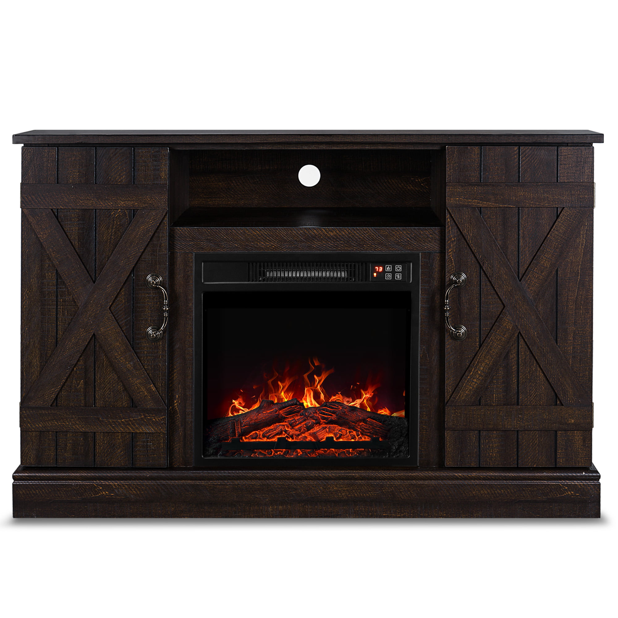 BELLEZE Infrared Electric Fireplace TV Stand Entertainment