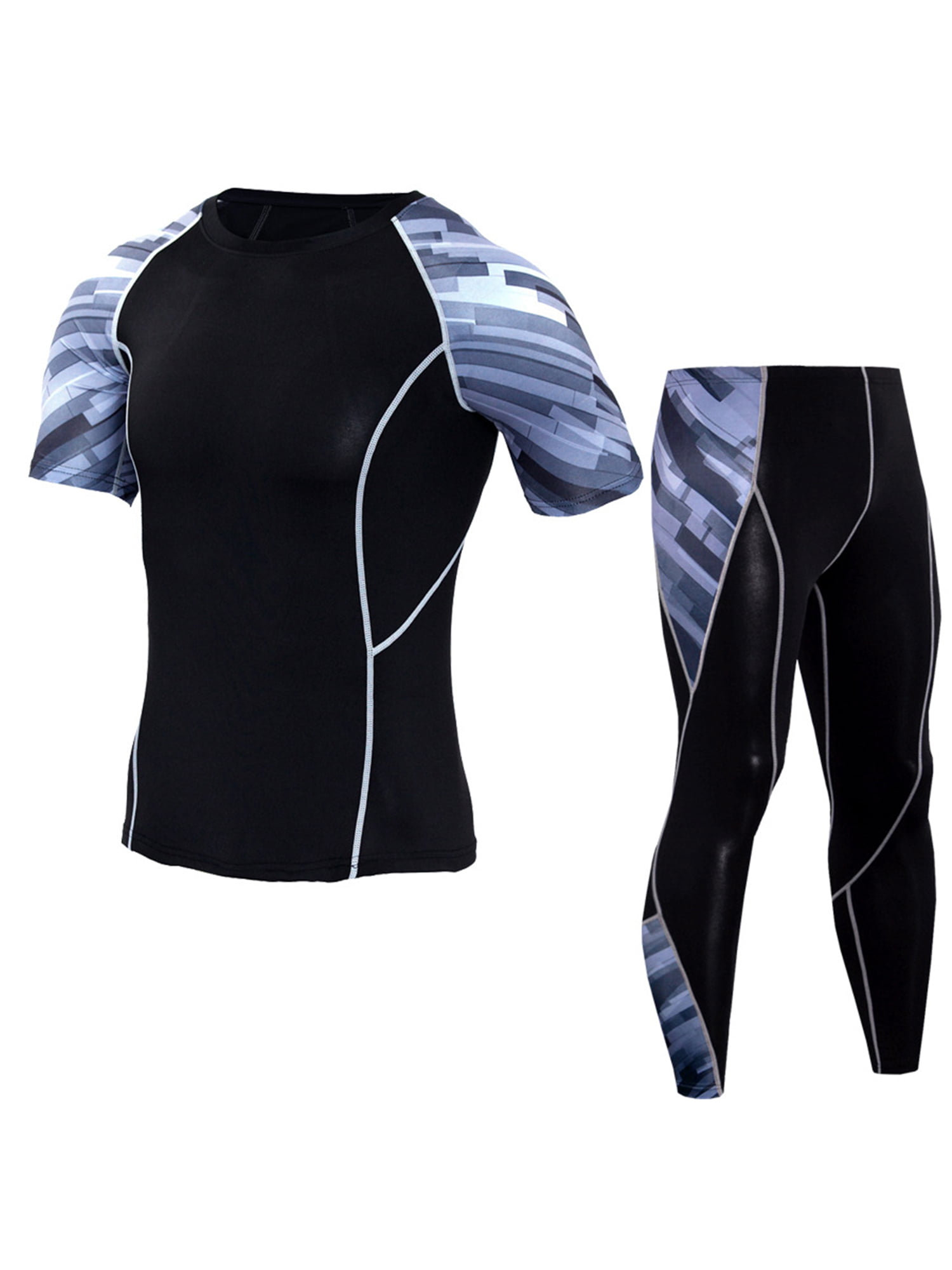 2019 New Compression Mens Sport Suits Quick Dry Running Sets 