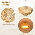 thumbnail image 3 of Wood Rattan Ceiling Light Fixture, Semi-Flush Mount Handwoven Rattan Shade, Farmhouse Light Chandelier Shade, Dual-Layer Lamp Fixture for Bedroom, Hallway, Kitchen, E26 Base Included, 3 of 5