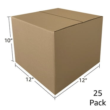 UOFFICE Single Wall Standard Shipping Boxes, 12" x 12" x 10", 25 Count, 1 Pack