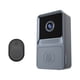 thumbnail image 1 of Cateissary Timbre de video inteligente Inalámbrico Timbre de llamada inteligente de visión de teléfono Seguridad DC 5V Campanas de vías Hogar Electrónica Gris, 1 of 6