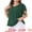 Dark Green, variant on DARING DIVA Women's Plus Pin Dots Smocked Flare Sleeves Top 1X Dark Green