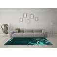 thumbnail image 3 of Ahgly Company Indoor Rectangle Abstract Turquoise Blue Modern Area Rugs, 5' x 7', 3 of 4
