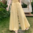 thumbnail image 5 of Women's Printed Bandage Pants, Elastic Waist With Pocket Detail, Casual Wide Leg Trousers For Boho Fashion Yellow XL, 5 of 7