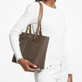 thumbnail image 2 of Michael Kors Womens Jet Set Travel Medium Double Pocket Tote Mocha 35H3GTVT8B-mocha, 2 of 7
