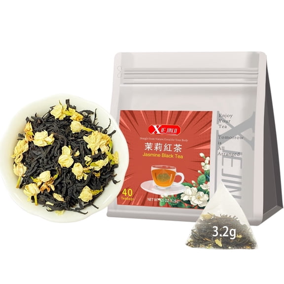 Igodgift Jasmine Black Tea - 40 Count, Special Blend Black Tea with Jasmine, Fragrant Floral Aroma, Eco-Conscious Tea Bags, 4.5 Oz