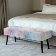 thumbnail image 2 of Psesaysky Pastel Tie Dye Long Bench Seat Slipcover, Stretch Polyester Spandex Fabric Bench Protector Cover for Dining and Living Room, 2 of 9