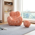 thumbnail image 2 of Modern Single Lazy Sofa, Lounge Recliner for Adults, Teens, High Back Leisure Chair for Living Room, Bedroom, Apartment, Dorm, Orange, 2 of 6