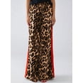 thumbnail image 5 of Women Drawstring Elastic Waist Wide Leg Pants, Leopard Print Color Block Flowy Trousers for Spring Daily Wear, 5 of 5