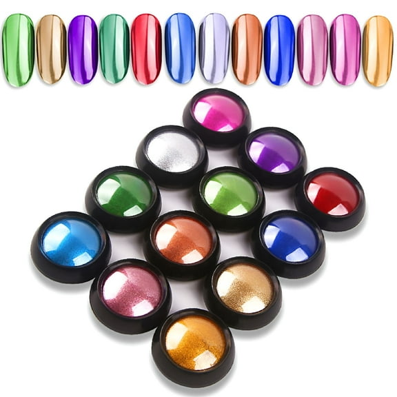 LAMIRO 12 Colors Super Thin Mirror Effect Nail Art Chrome Powder Holographic Decoration