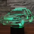 thumbnail image 3 of YSITIAN Police Car 3D LED Night Light Table Desk Optical Illusion Lamps 7 Color Change Acrylic Touch Switch Room Decor YT05-211, 3 of 8