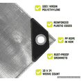 thumbnail image 6 of Core Tarps 8 Mil Heavy Duty Tarp Camping Tarpaulin Waterproof Cover, Silver/Black 16′ X 20′Ft, 6 of 7