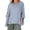 Blue, variant on Women's Short Sleeve T-Shirt, Round Neck 3/4 Sleeve Loose Fit Top, Casual Cotton Linen Blend Shirt for Summer Autumn Daily Wear