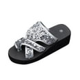 thumbnail image 2 of HAOTAGS Summer Wedge Sandals for Women Comfortable Walking Platform Sandals Silver Size 9.5, 2 of 6