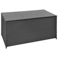 thumbnail image 1 of vidaXL Garden Storage Box Black 120x50x60 cm Poly Rattan, 1 of 4