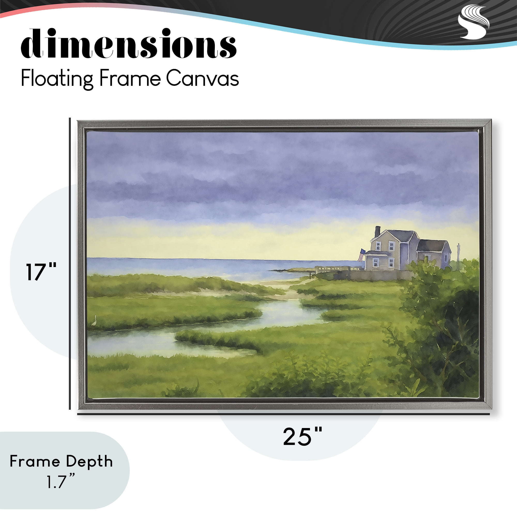 Stupell Industries Marshside Serenity on Cape Gray Framed Floater Canvas Wall Art, design by Grotto Studios