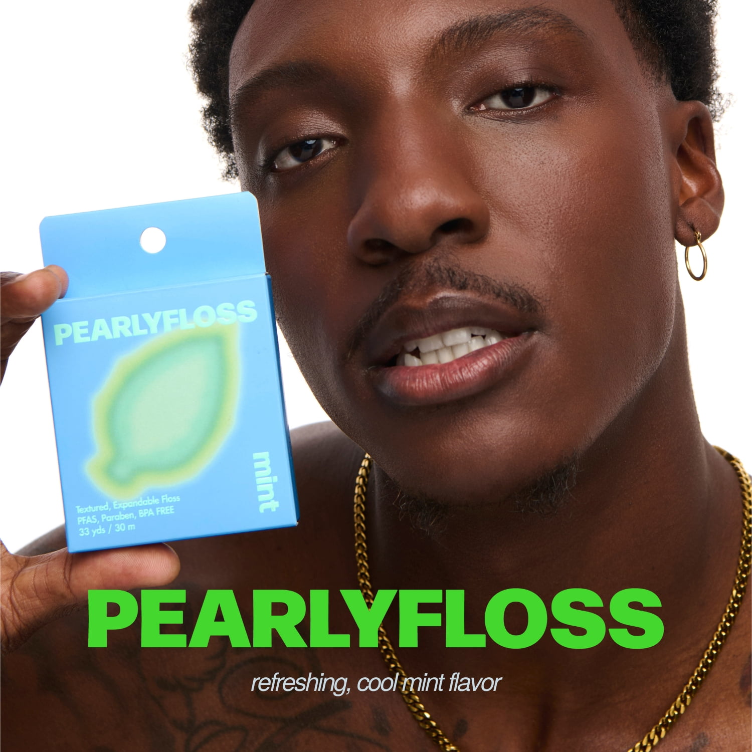 Pearlyfloss Mint Dental Floss, 33 Yards