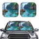 thumbnail image 2 of Fotbe Tropical Paradise Window View Juego de 2 Piezas de Parasoles para Parabrisas | Bloqueador Solar para Auto | Accesorios Plegables para Protección Solar Interior-Medium, 2 of 6