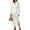 White, variant on Womens Long Sleeve Crochet Swimsuit Cover Up V Neck Collared Mesh Knit Long Beach Coverup Maxi Dress