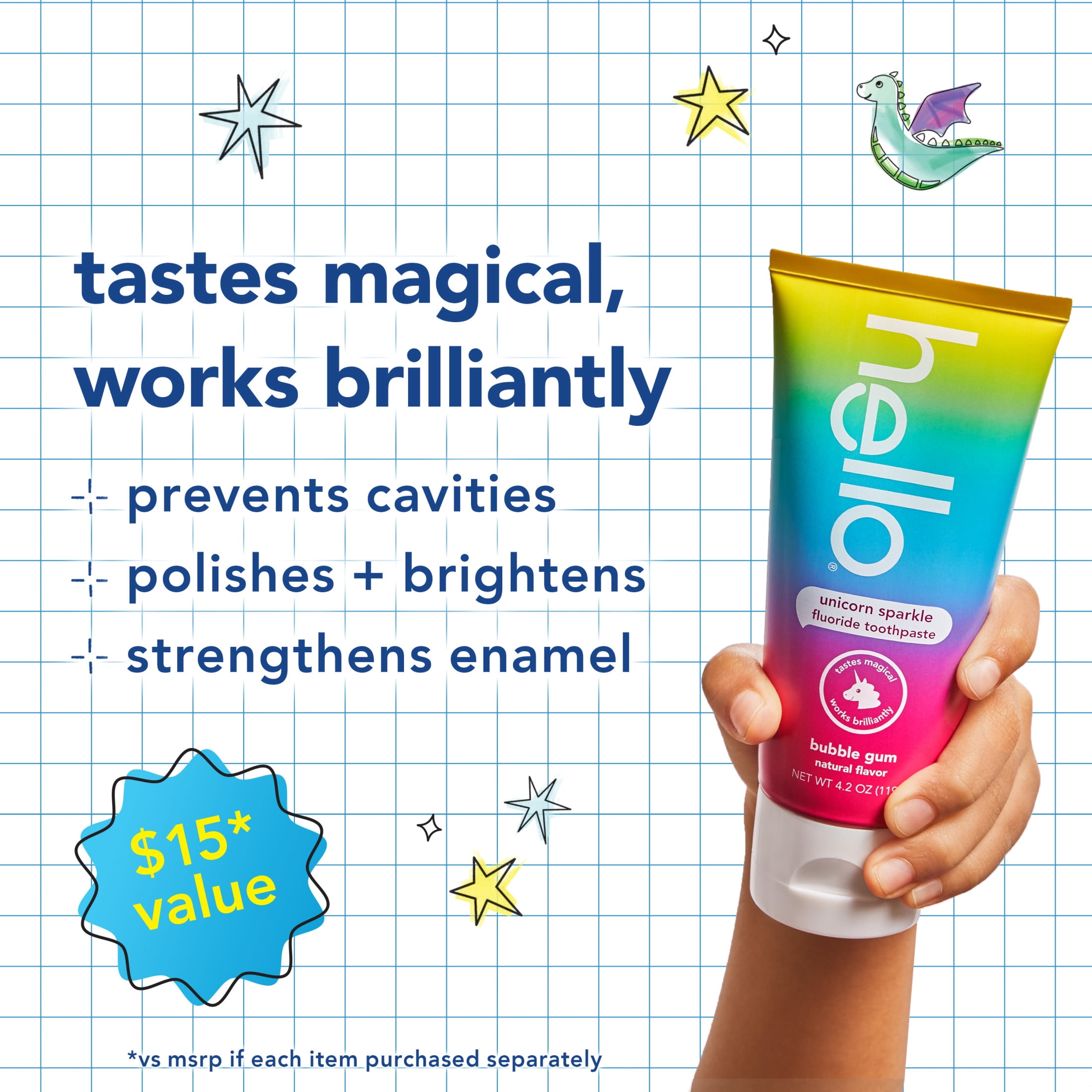 hello Kids Toothbrush and Kids Toothpaste Back To School Kit