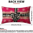 thumbnail image 5 of Pink Christmas Lumbar Pillow Covers 12x20 Set of 2 Rustic Xmas Snowflakes Holiday Decoration Plaid Print Decorative Outdoor Pillowcases Winter Gift Throw Cushion Case Decor for Couch Sofa Bed, 5 of 6