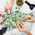thumbnail image 4 of Modern Cutting Board, Graphic Cartoon Style Shaped Image Birds Florals Trees Geometrical Art Print, Decorative Tempered Glass Cutting and Serving Board, Wine Bottle Shape, Multicolor, by Ambesonne, 4 of 5